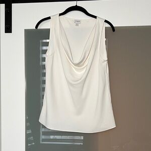 J. Crew Women's White Drape Neck Tank Top